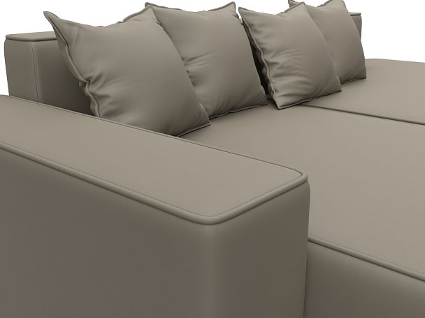 Диван угловой Лига-079 угол левый Экокожа бежевый - Вид 4