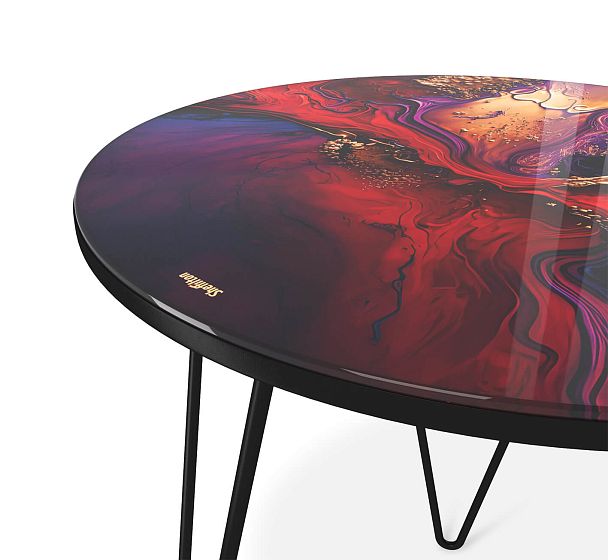 Столик журнальный Sheffilton SHT-CT27 амарантовый/черный муар - Вид 5