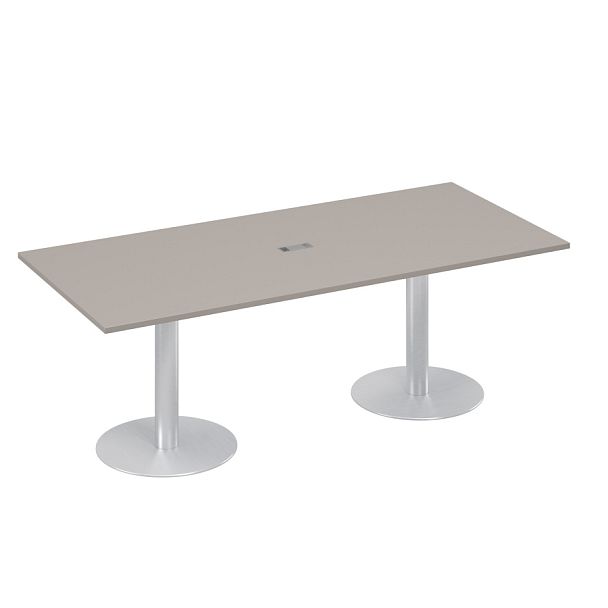 Стол для переговоров 220 на колоннах с дисками A4 А4 ХР 124 мокко премиум - Вид 1