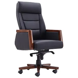 Кресло HAWASAN (ХАВАСАН) "Overlord EX-770", мультиблок, дерево, натуральная кожа, черное, 532934 - Фото предпросмотра