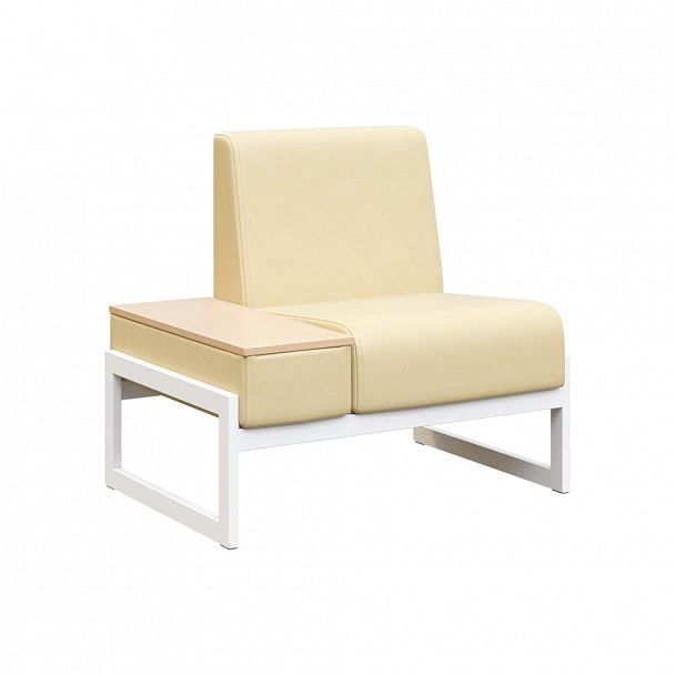 Диван одноместный со столиком универсальный "MODULE" MD.D1-ST1 Белый+бежевый - Вид 2