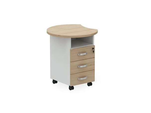 БЕРЛИН / BERLIN Тумба приставная левая 640х700х740 Акация/Белый - Вид 1