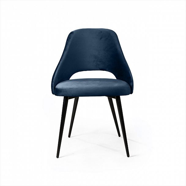 Стул William, бархат синий 29/ черный конус - Вид 3