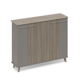 Шкаф средний греденция закрытый Time wood ТМ 353 ВЛ/ВЛ/ВЛ.МП мокко премиум (корпус) / вяз либерти (столешница, топ, фасад) - Фото предпросмотра