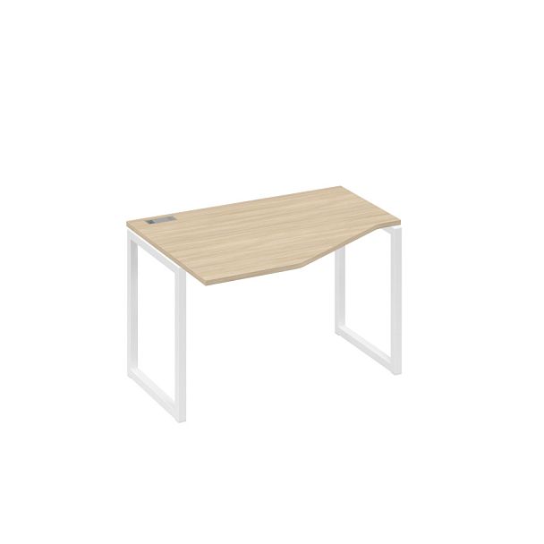 Стол эргономичный левый "Техно" на металлокаркасе QUATTRO A4 А4 Б4 051 БП дуб скандинавский / металлокаркас белый - Вид 1
