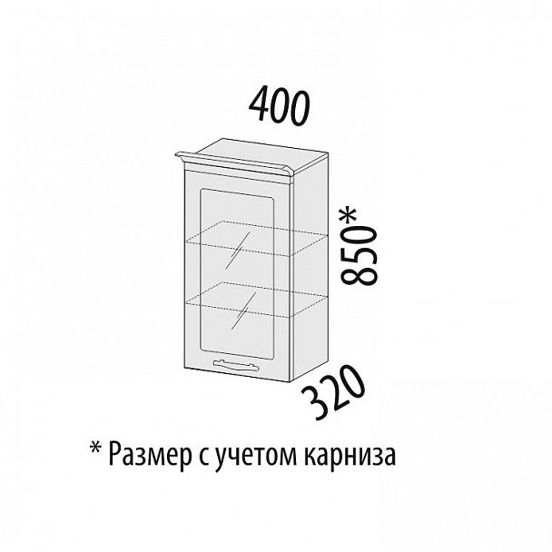 Шкаф-витрина "Виктория" 20.04 - Вид 2