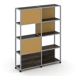 Shelf Mobile Стеллаж 5 уровней 2 секции VR.LT-STK-515.12 Дуб Мали/Металл Серый/W-31 2370*400*2000 - Фото предпросмотра