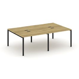 Concept Рабочая станция на 4 места CN.DRS-006 Дуб Винченцо/Металл Черный 2360*1480*750 - Фото предпросмотра