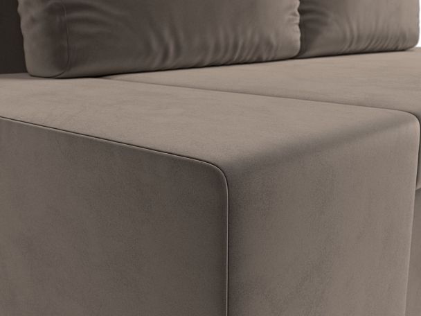 Диван прямой Сан Марко (полностью велюр коричневый) - Вид 4