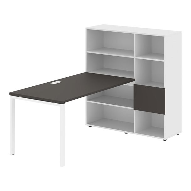 Стол-стеллаж EURST 1215 Мокко/Белый/Белый 1990х1250х1355 EDIS - Вид 1