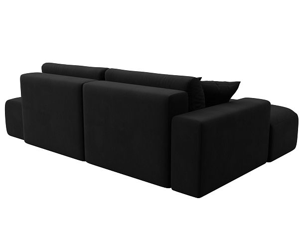 Диван угловой Лига-036 Модерн левый угол Микровельвет черный - Вид 4