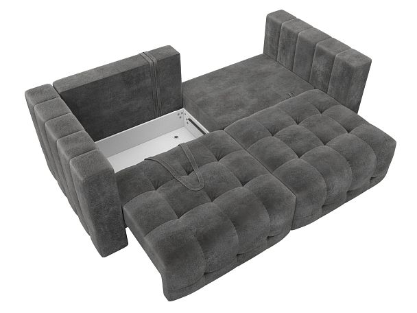 Диван прямой Лига-052 НПБ Велюр серый - Вид 8
