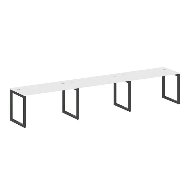 Metal System Quattro Р. ст. на 3 раб. места на О-образном м/к 50БО.СМ-3.3 Белый/Антрацит металл 4200*720*750 - Вид 1
