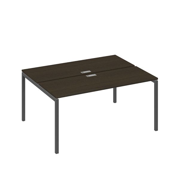 Рабочая станция 2х160 на опорах DUE A4 А4 Б2 172 БП венге / металлокаркас антрацит - Вид 1