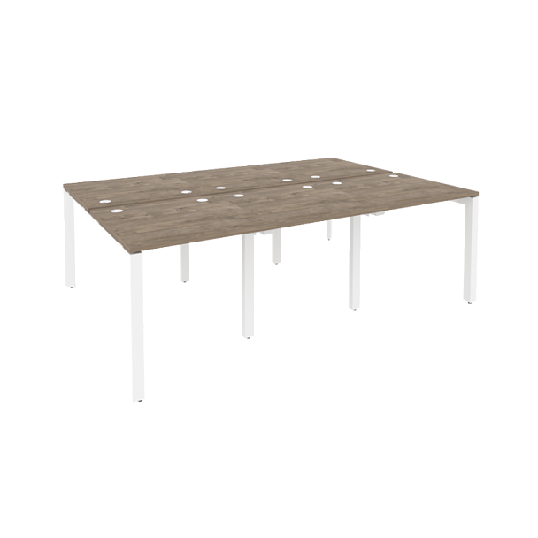 Onix Рабочая станция на П-образном м/к O.MP-D.RS-6.0.8 Тиквуд темный/Белый металл 2340*1635*750 - Вид 1