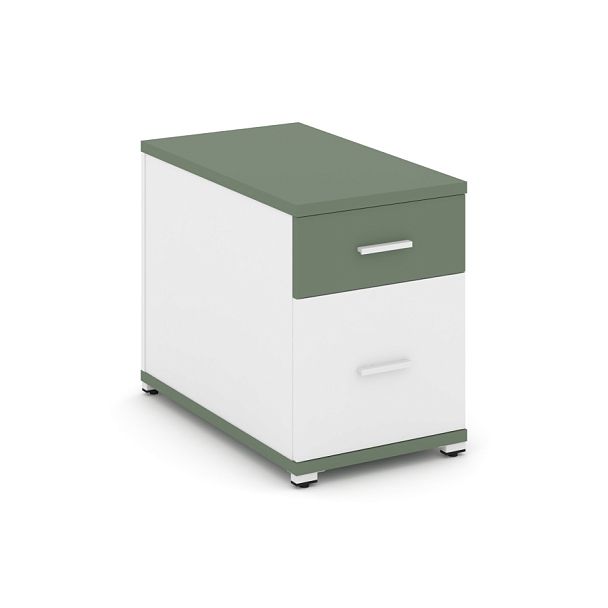 Concept Тумба опорная/приставная 1 ящ.+1 распаш. фасад CN.TGO-004 W Кобо/Белый Бриллиант/Металл Белый 420*720*583 - Вид 1