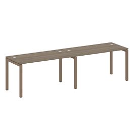 Metal System Quattro Р. ст. на 2 раб. места на П-образном м/к 50БП.СМ-2.3 Вяз/Мокко металл 2800*720*750 - Фото предпросмотра