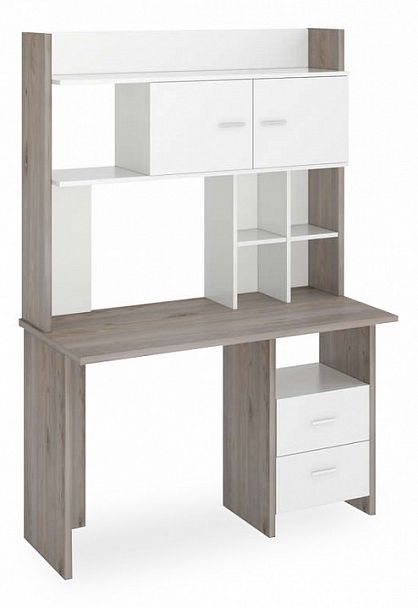 Стол компьютерный Нельсон Lite СКЛ-Прям120+НКЛХ-120 НБЕ Белый/Нельсон - Вид 1