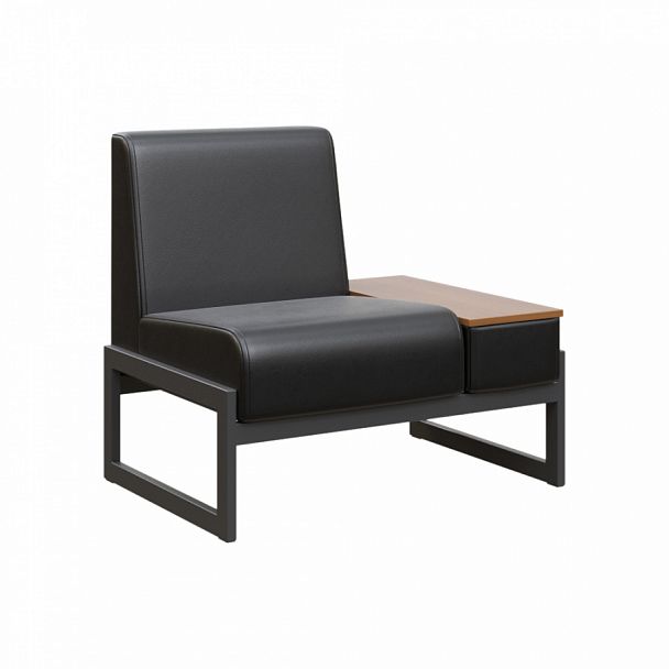 Диван одноместный со столиком универсальный "MODULE" MD.D1-ST1 Черный+черный - Вид 1