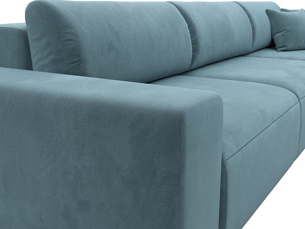 Диван прямой Лига-036 Классик Лонг Велюр бирюзовый - Вид 4