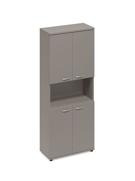 Шкаф для документов 4-дверный с открытой нишей A4 А4 9374 мокко премиум - Вид 1