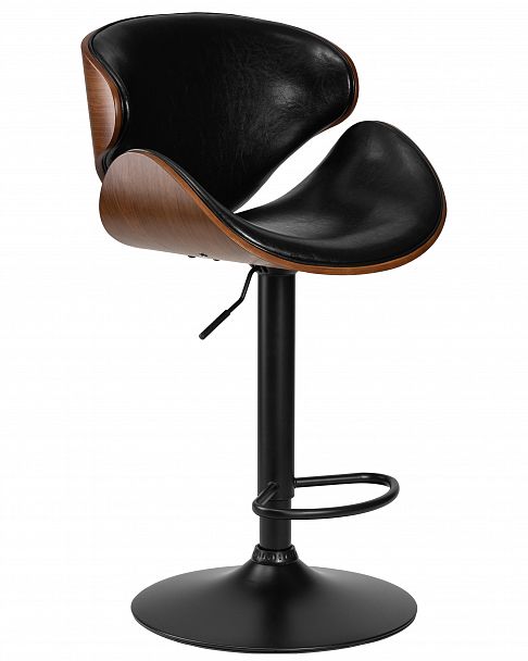 Стул барный DOBRIN KARTER BLACK (коричневый орех дерево (BWW), черный PU) - Вид 2