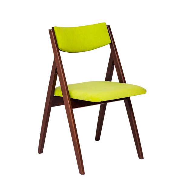 Стул раскладной Clack,  мягкая спинка, велюр Teddy 932, каркас бук морилка старинный орех - Вид 1