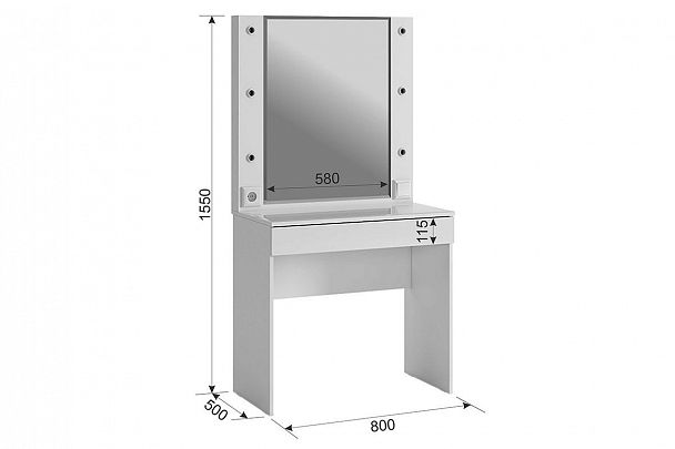 Гламур Трюмо MDG-009.1743 белый/белый глянец - Вид 4