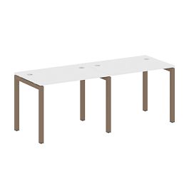 Metal System Quattro Р. ст. на 2 раб. места на П-образном м/к 50БП.СМ-2.1 Белый/Мокко металл 2000*720*750 - Фото предпросмотра