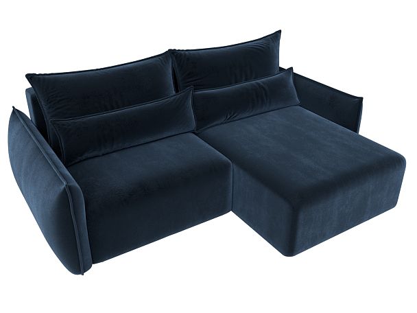 Диван угловой Лига-051 НПБ угол универсальный Велюр синий - Вид 6