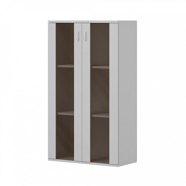 Шкаф средний "Логистика"  ПК-ЛОГ-Ш130Х75С/35-В1-19 серый шагрень - Вид 1