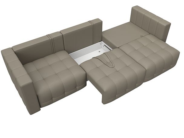 Диван прямой Лига-052 НПБ Лонг Экокожа бежевый - Вид 8