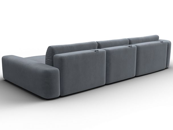 Диван угловой Лига-066 НПБ Лонг угол правый Велюр серый - Вид 5