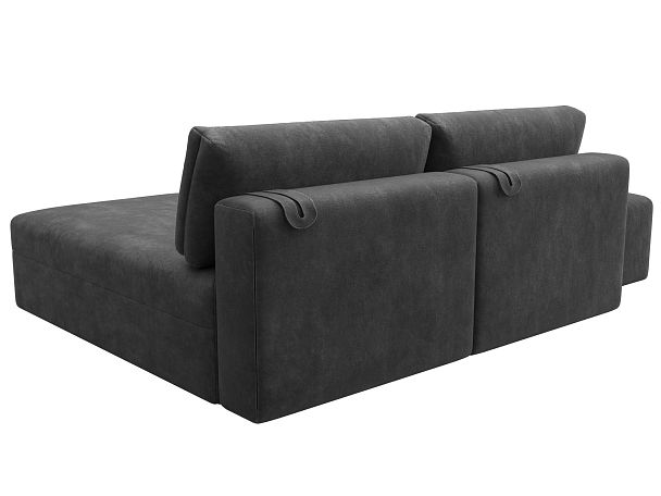 Диван угловой модульный с пуфом Лига-060 НПБ угол универсальный Велюр серый - Вид 5