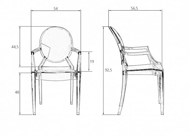 Стул обеденный DOBRIN LOUIS GHOST (цвет прозрачный) - Вид 8