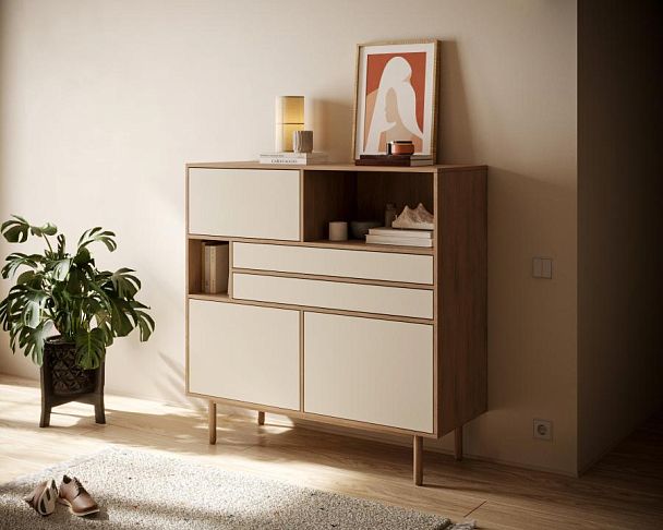 Комод большой с тремя дверками и двумя ящиками Alice арт ALC05 - Вид 3