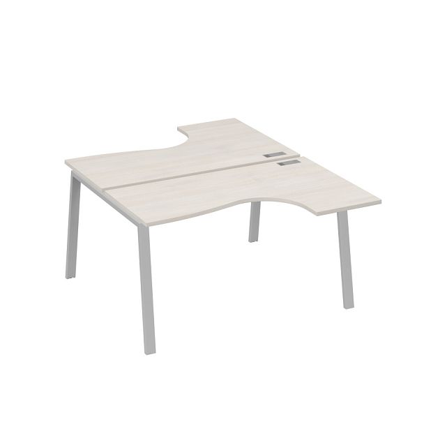 Рабочая станция TRE (2х140) столы Классика эргономичные A4 А4 Б3 181  БП дуб / металлокаркас серый - Вид 1