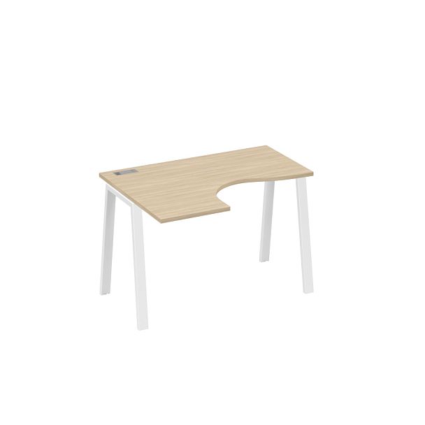 Стол эргономичный левый "Классика" на металлокаркасе TRE A4 А4 Б3 031 БП дуб скандинавский / металлокаркас белый - Вид 1