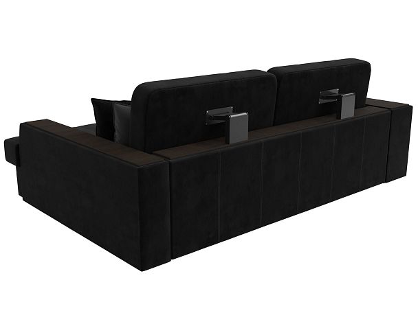 Угловой диван Брюссель правый (полностью велюр черный) - Вид 6