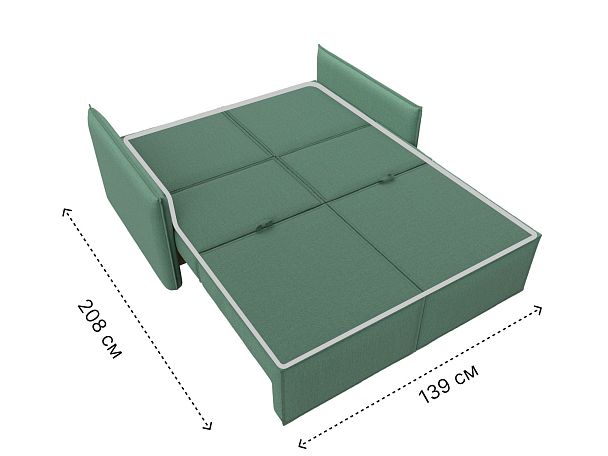 Диван прямой Либерти мини Рогожка зеленый - Вид 12