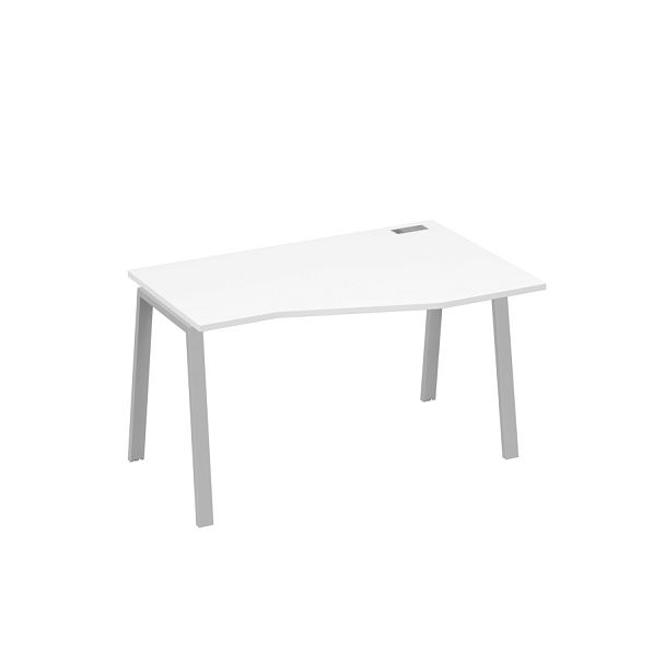 Стол эргономичный правый "Техно" на металлокаркасе TRE A4 А4 Б3 064 БП белый премиум / металлокаркас серый - Вид 1