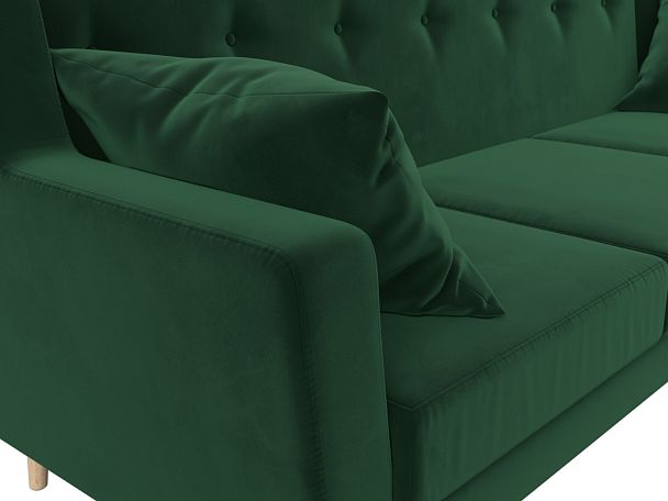 Прямой диван Брайтон 3 (полностью велюр зеленый) - Вид 4