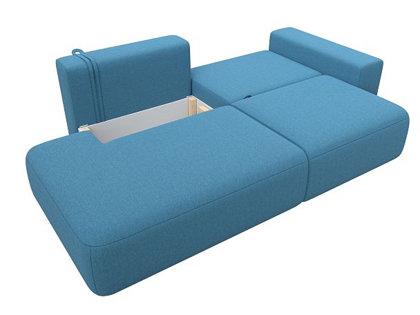 Диван прямой Лига-036 НПБ Модерн подлокотник справа Рогожка голубой - Вид 8