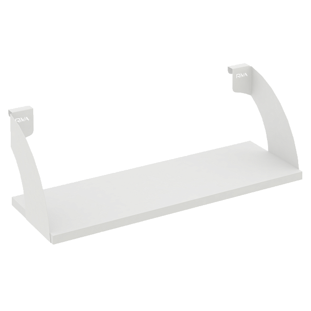 Навесные полки. Кронштейны+ЛДСП полка 600мм MAN-41-6 Белый бриллиант/Белый металл 600*220*200 - Вид 1