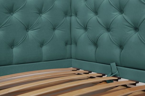 Кровать «Порше», каретная стяжка с доп. спальным местом, бирюзовая - Вид 5