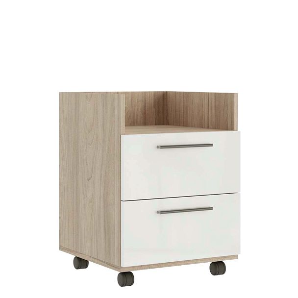 Тумба подкатная, глянец Asti 43x45x58,8 вяз белый - Вид 1