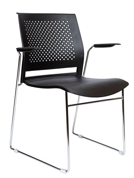 Стул / Eight black / черный пластик / хром база - Вид 1