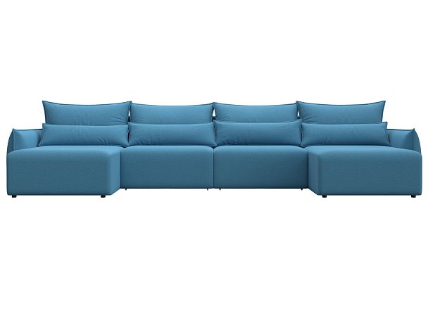 Диван П-образный Лига-051 НПБ Лонг Рогожка голубой - Вид 2