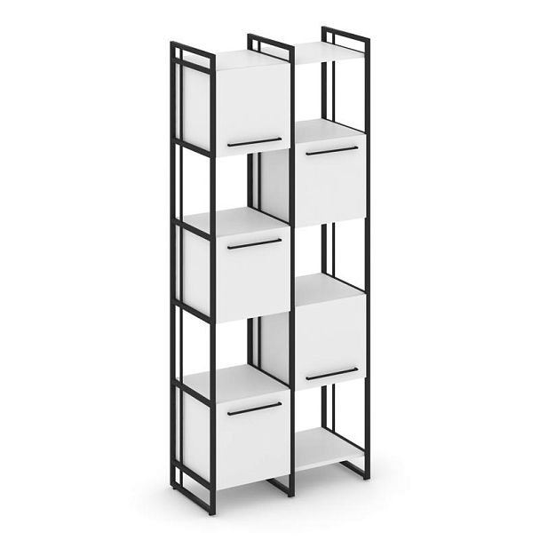 Rift Шкаф комбинированый RF.NS-003 Белый Бриллиант/Металл Черный 820*396*2010 - Вид 1