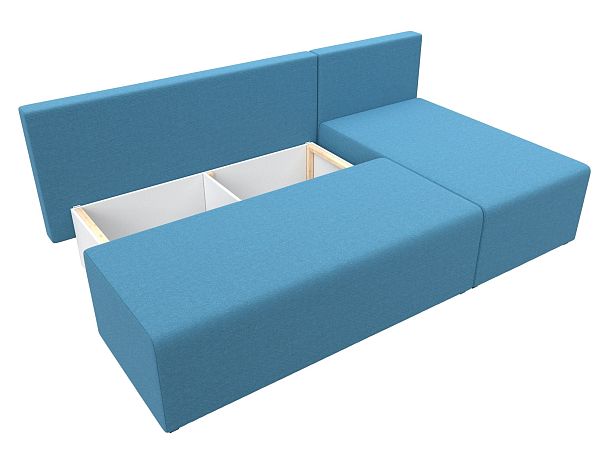 Диван угловой Поло правый угол Рогожка голубой - Вид 7